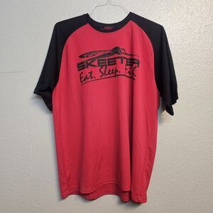 Skeeter Performance Fishing Graphic Shirt XL Red Black Athletic Activewear N114